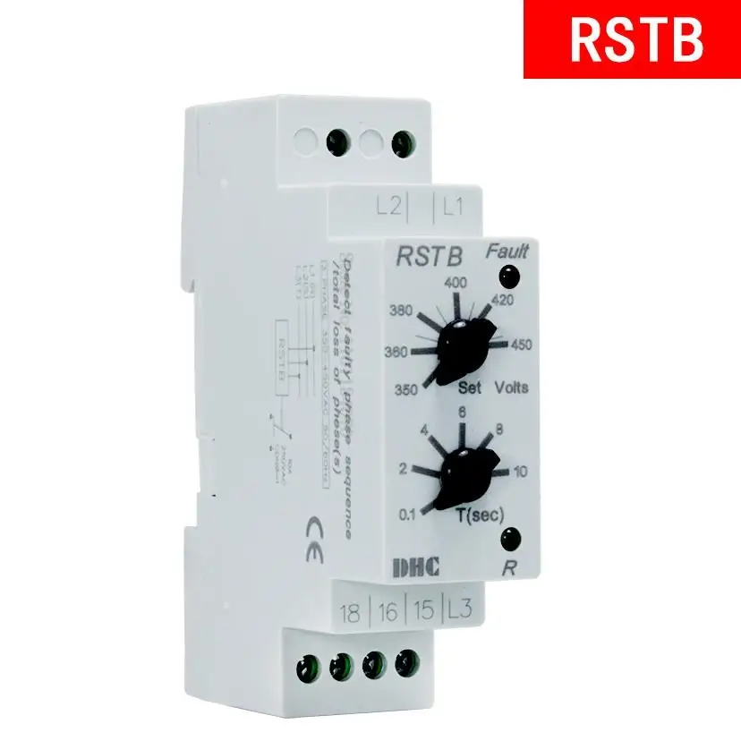 DHC series DHC1X-T RSTB Phase voltage phase sequence phase loss protection relay three phase supply control relay 350V-450V