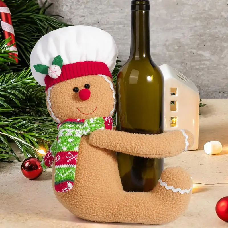

Gingerbread Man Christmas Decorations Hugger Gingerbread Man Wine Bottle Decor Fun Design Plush Decoration Tool For Birthday