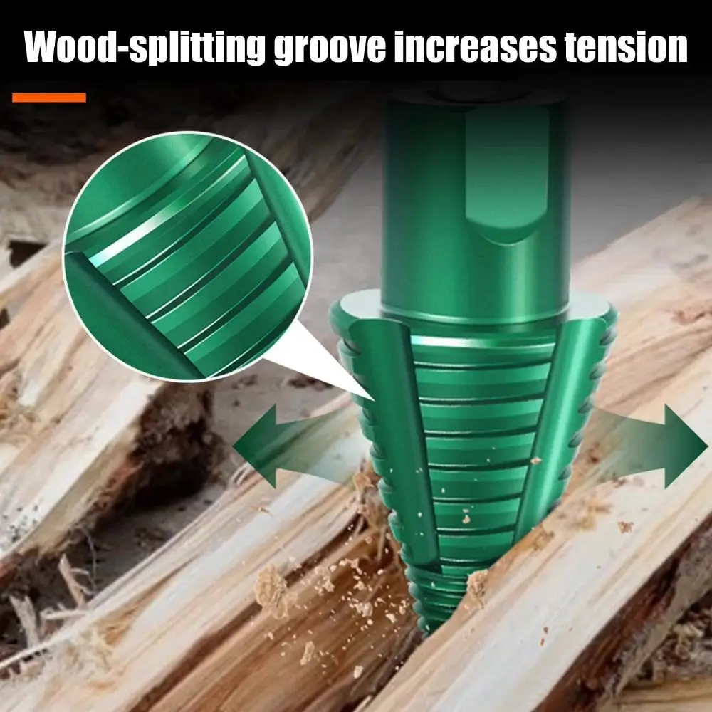 

High Hardness Steel Firewood Splitter Drill Bit Round Shank Square Shank Wood Splitting Cone Adjustable Multi-functional