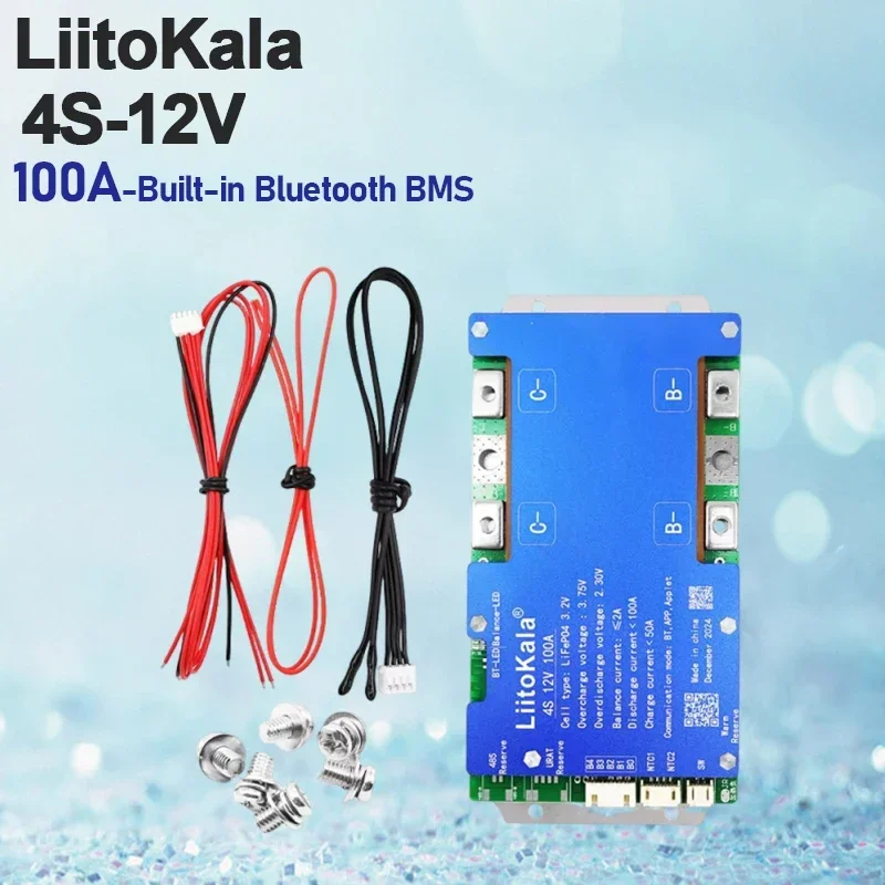 

LiitoKala 4S-12V100A Smart BMS Lifepo4 с пусковой мощностью автомобиля Серия Uart Функция пассивного баланса тепла Встроенный Bluetooth BMS