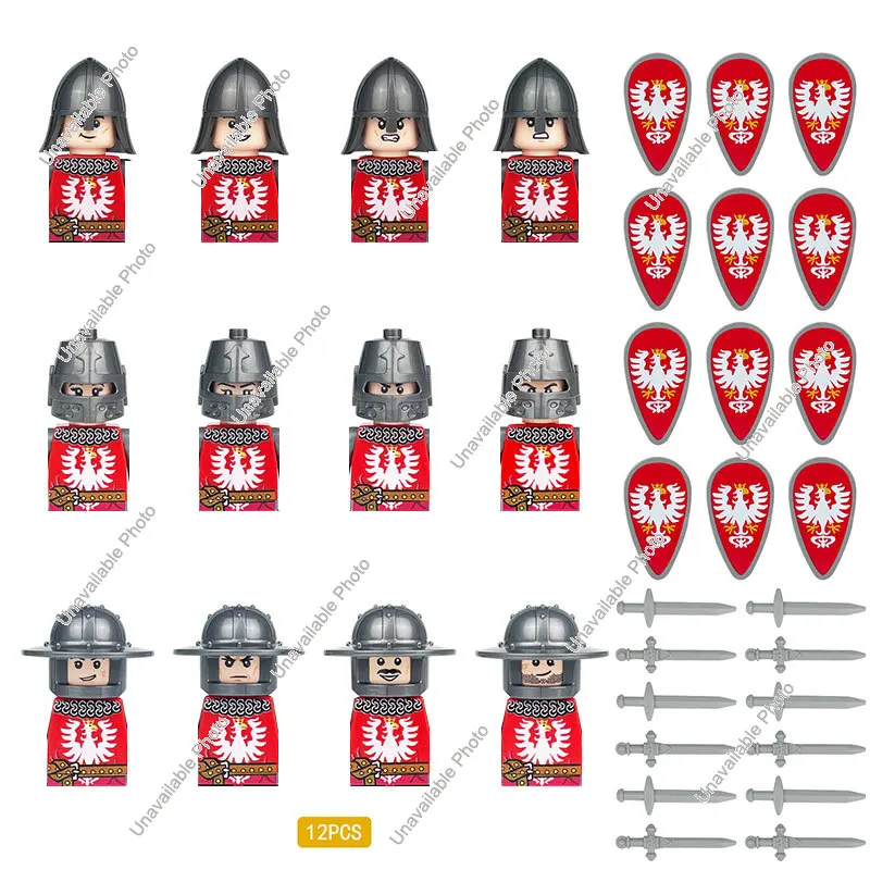 Medieval Corps assembled toys, shields, figures, toys, humanoid dolls, children's toys, birthday gifts and cartoon characters.