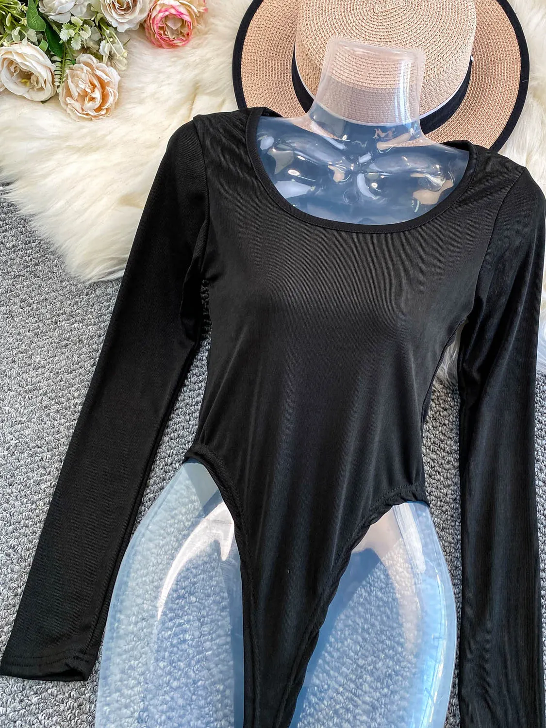 الكورية Sle الرغبة النقية بسيطة مستديرة Ne Long Sve محبوك الدكتور السراويل النسائية الخريف الشتاء التخسيس عالية الشق قاعدة ir...