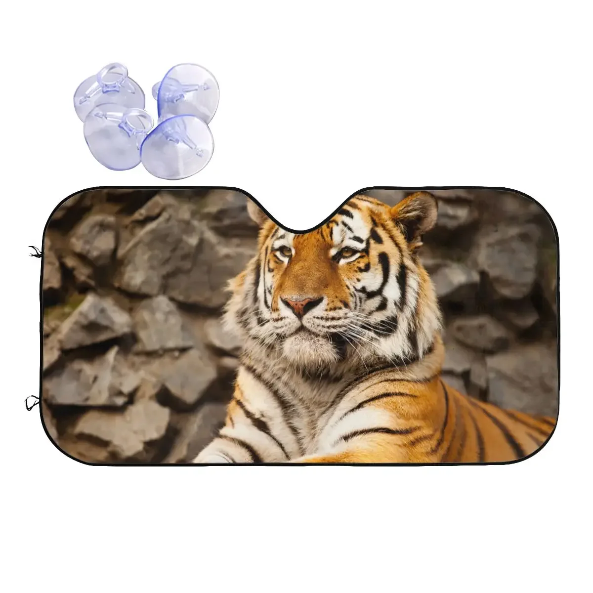 Siberian Tiger Windshield Sunshade Animal Lovers Universal Cover Front Block Window Sunshade Visor Ice Shield Dust Protection