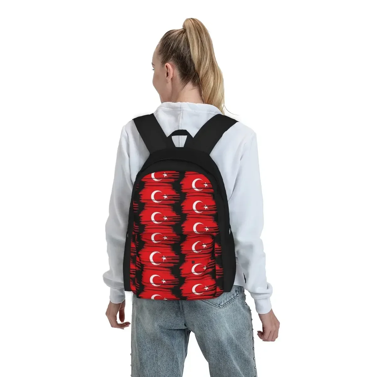 Turkey Flag Backpacks Boys Girls Bookbag Students School Bags Cartoon Kids Rucksack Travel Rucksack Shoulder Bag Large Capacity