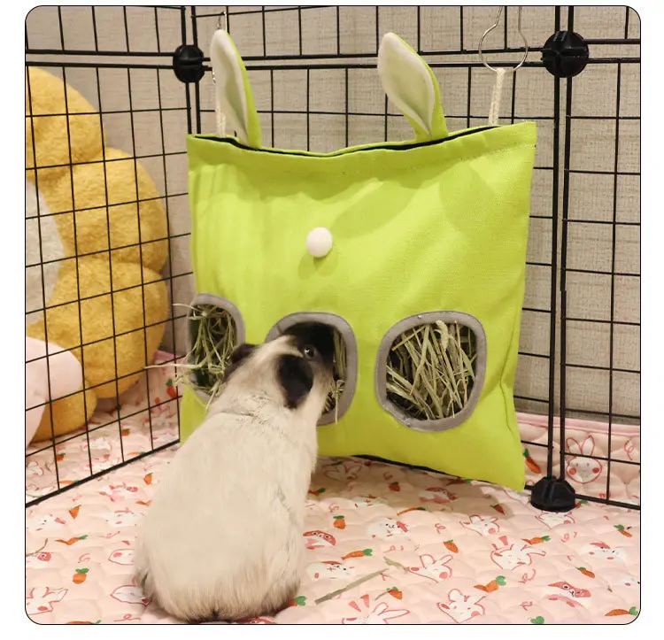 

Canvas Rabbit Hay Feeder Bag Hanging Feeder Storage for Small Animal Chinchilla Rabbit