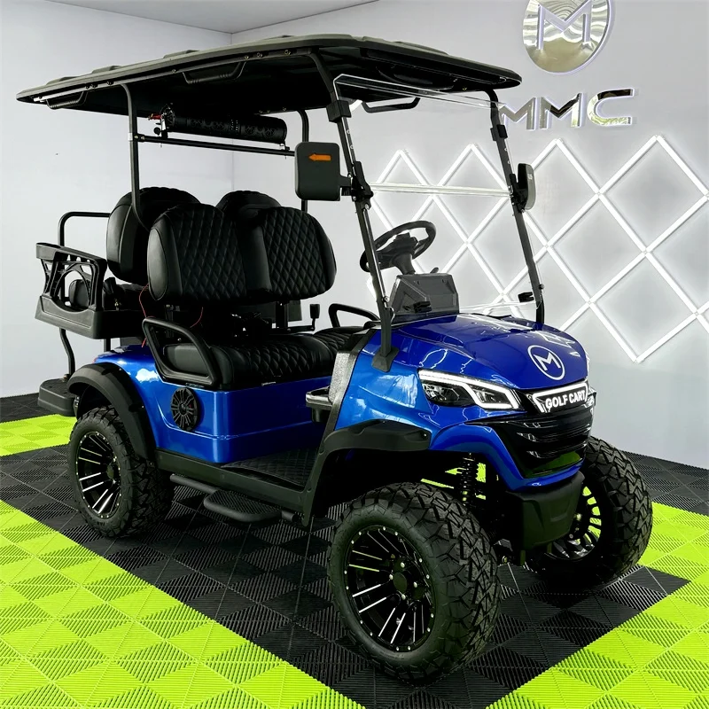 New Lift-type 48V Popular Off-Road Electric Golf Cart 4-Wheel Lithium Battery 4-Seater Solar Sightseeing Bus Club Car