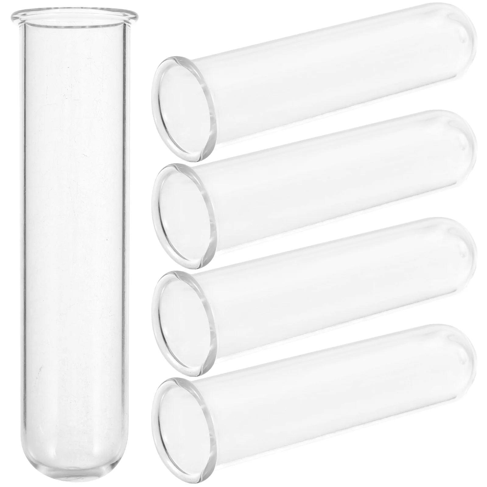 5Pcs Hydroponics Vase Desk Plant Terrarium Test Tube Transparent Glass Test Tube for Hydroponic Plant