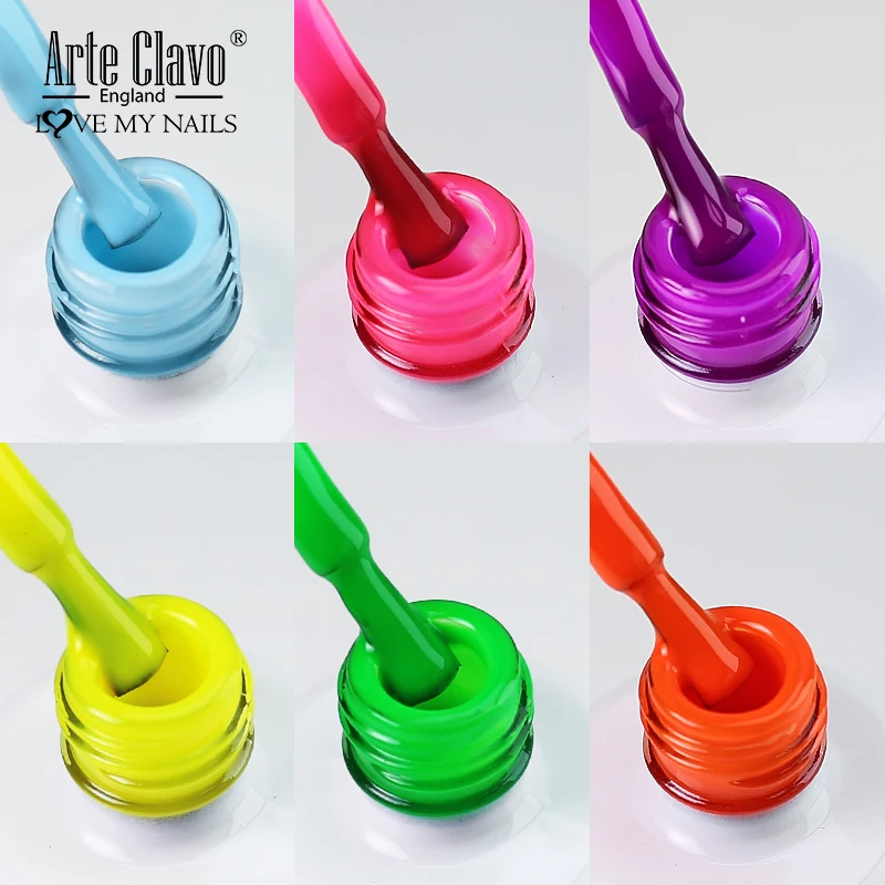 Arte Clavo Gel Nail Polish 15ml Neon Colors Semi Permanent Manicure Nail Art Gel Varnishes Hybrid Base Top Coat For Gel Polish