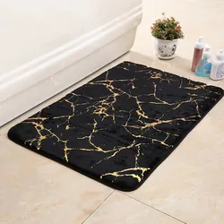 Black Bathmats Large Floor Rugs 80x120cm 60x90cm 50x80cm 40x60cm Extra Soft Rabbit Fur Bathroom Marble Bathmats Tolite Floor Rug