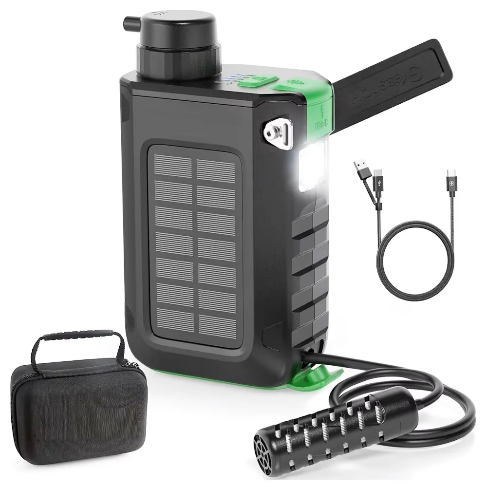 Outdoor Portable Electric Drinking Water Filter 0.01Micrion 6stages for Explorer/army/traveler/expeditioner/hunters with Light