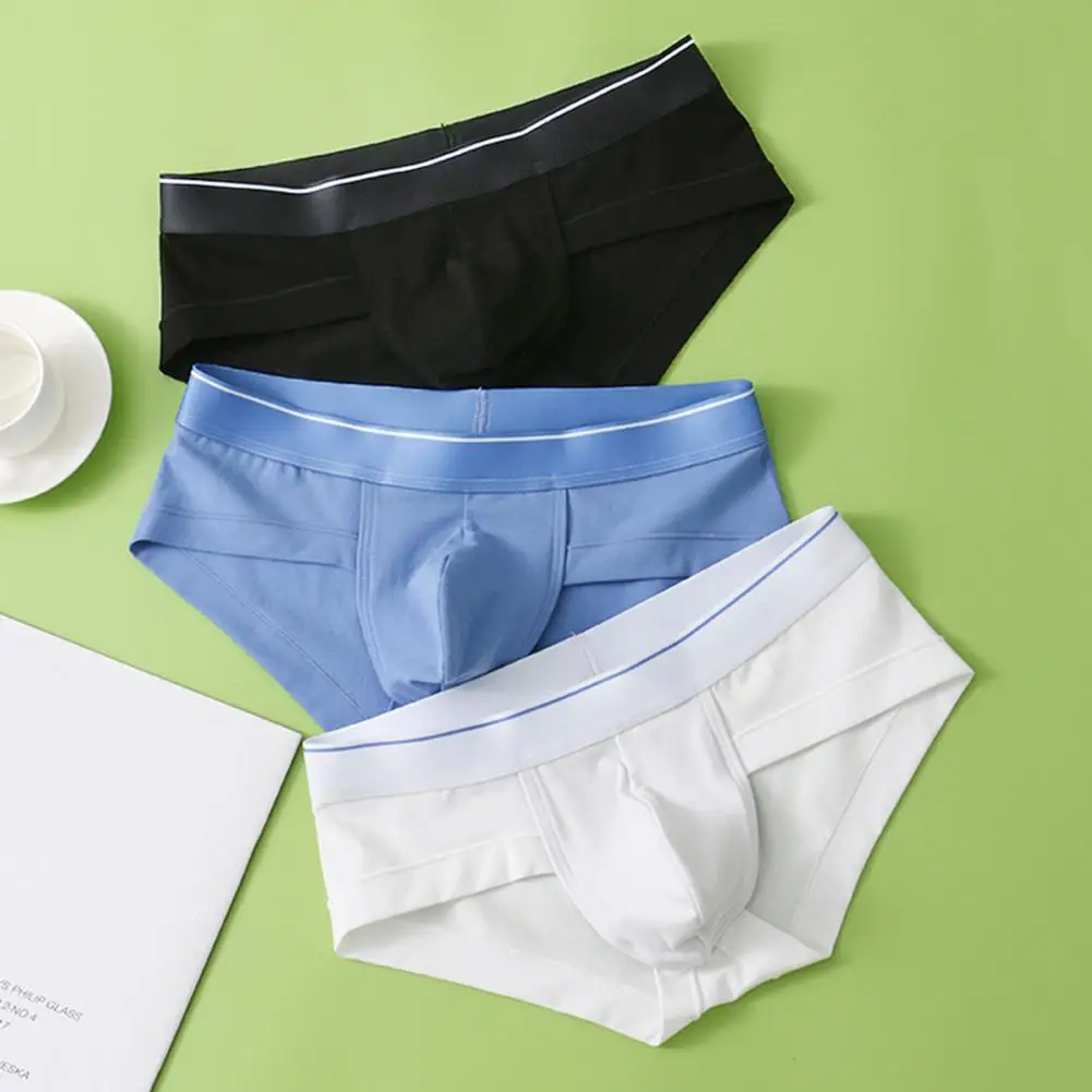2025 M-3XL الرجال سليم صالح الملابس الداخلية منخفضة الارتفاع بلون ملخصات كبيرة U-محدب تصميم مطاطا حزام تنفس مثير سراويل