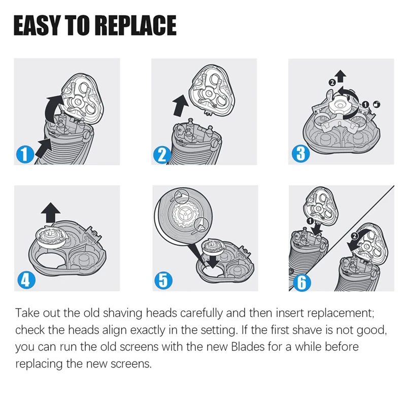 ใบมีดโกนหนวดโลหะเงิน + ABS สำหรับ HQ9 HQ9070 HQ8240 HQ9080/8260 PT920 8140XL 8170XL 8150XL