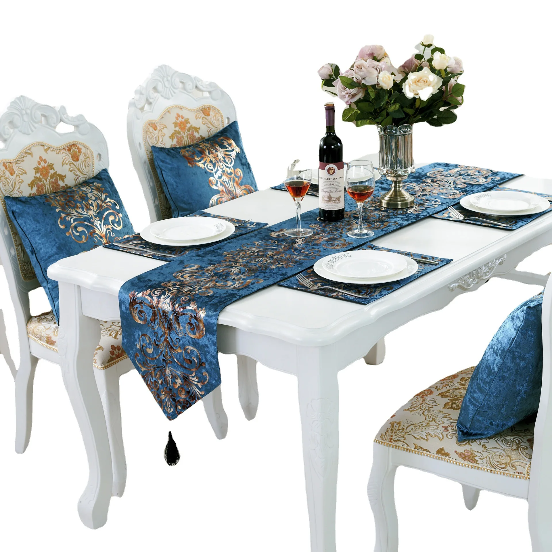 Modern fashion table runner tea table tv table shoes cabinet decoration gilding pleuche fabric table runner
