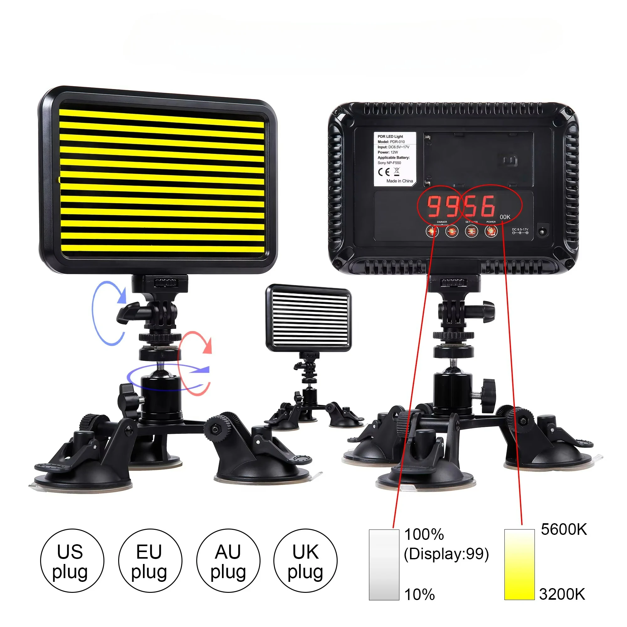 

Portable 12V LED Paintless Dent Repair Line Board Small Yellow for PDR Light Stand with Suction Cup Made Durable