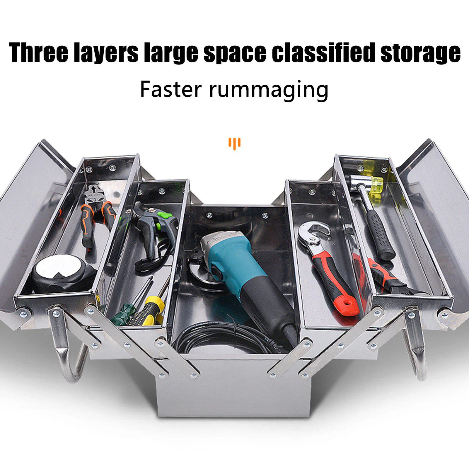 Cantilever Tool Box Rustproof High Hardness Retractable Portable Folding Cantilever Tool Box Organizer for Auto Maintenance