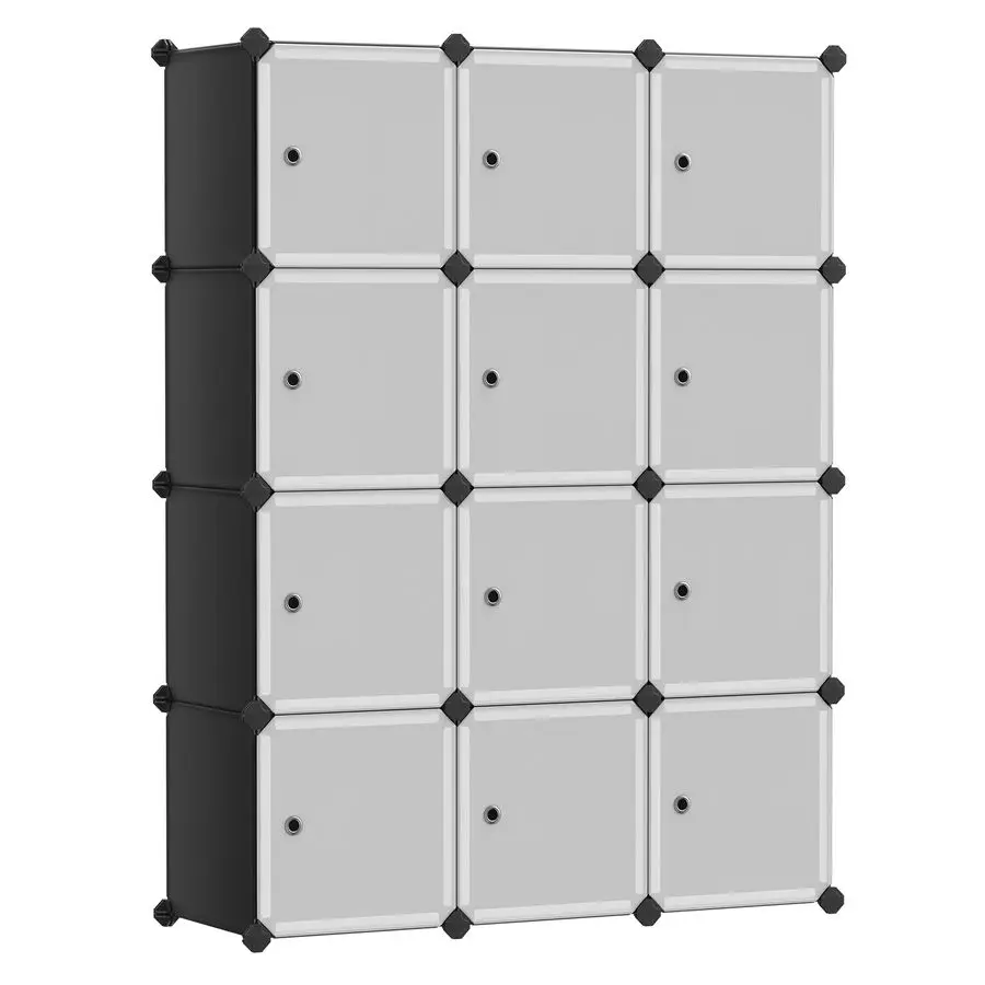 

Органайзер для хранения вещей Cube Storage Organizer, 12-секционные полки для хранения вещей в шкафу, модульный книжный шкаф, черный ULPC34HV1