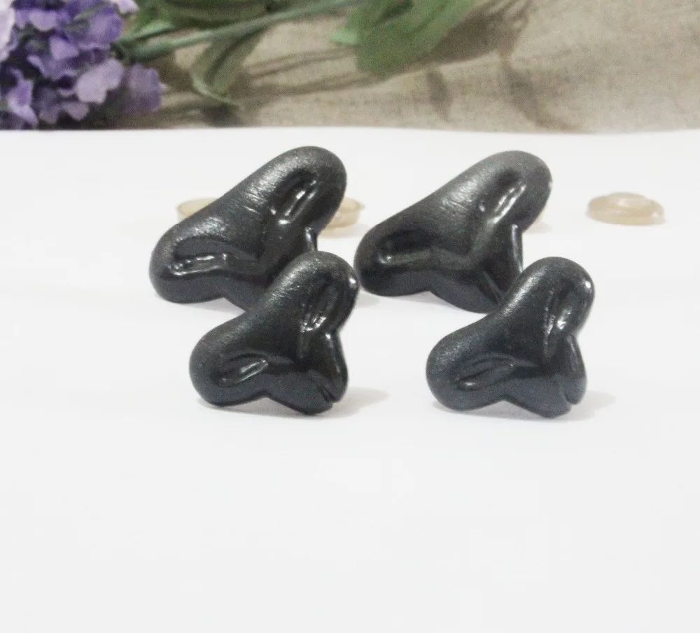 300pcs/lot--new style  12x18mm/19x29mm black plastic cute animal toy nose & soft washer for diy plush dollfindings--size option