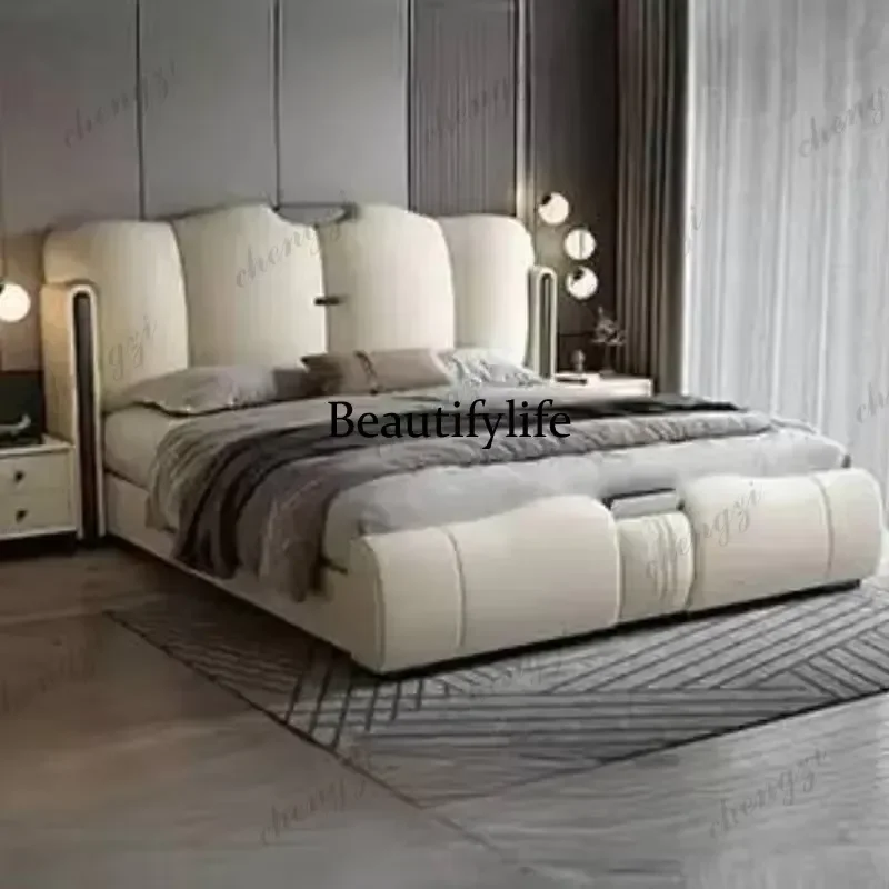 for Tall Headboard Double Bed Nordic Elegant Pretty Luxury Solid Wood Bed Frame King Sets Modern Cama Box Solteiro Home