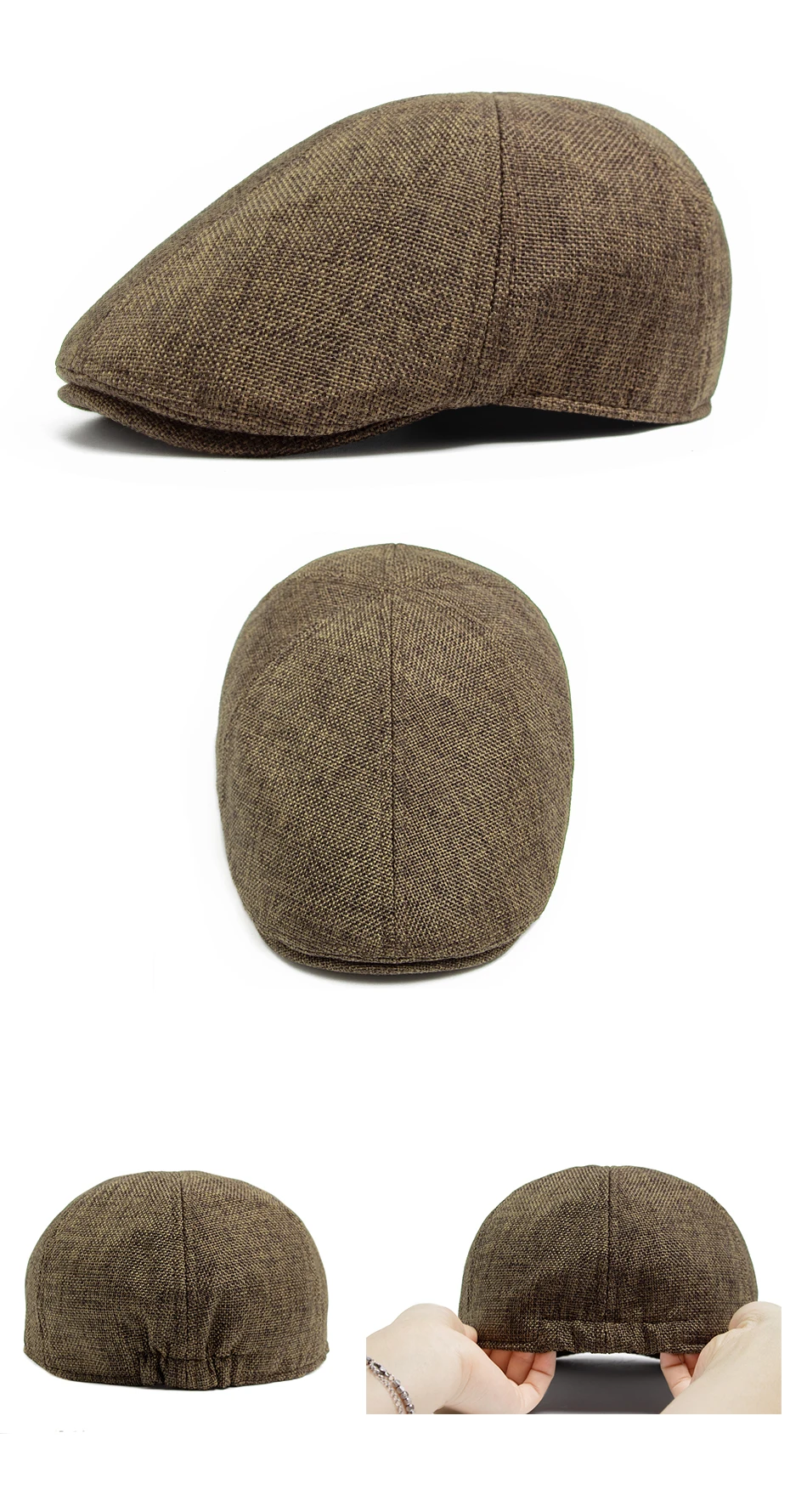 Neue Sommer Leinen Baskenmütze Männer Sonnenblende Flachen Hut Frauen Mode Berets Atmungsaktive Zeitungsjunge Mütze Luxus Vintage Caps Unisex – Detail 5