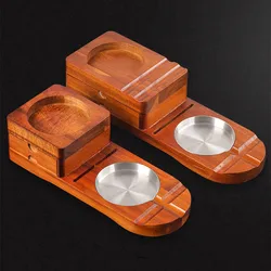 Multifunction Wooden Cigar Ashtray Solid Wood Coaster Wine Glass Tray Cigar Holder Ashtray With Cigar knife