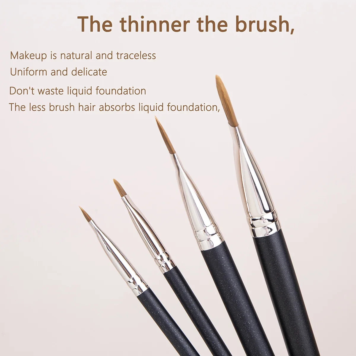 Flat Round Ultra-thin Foundation Concealer Makeup Brush Professional Contour Liquid Cream Concealer Make-up Tool 4 Types Sizes