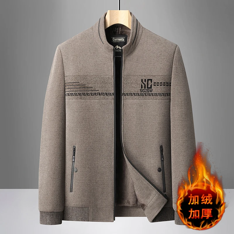 

2026 Winter Stand Collar Thicken Jackets for Men Outdoor Windproof Casual Outerwear Wool Liner Men Parkas