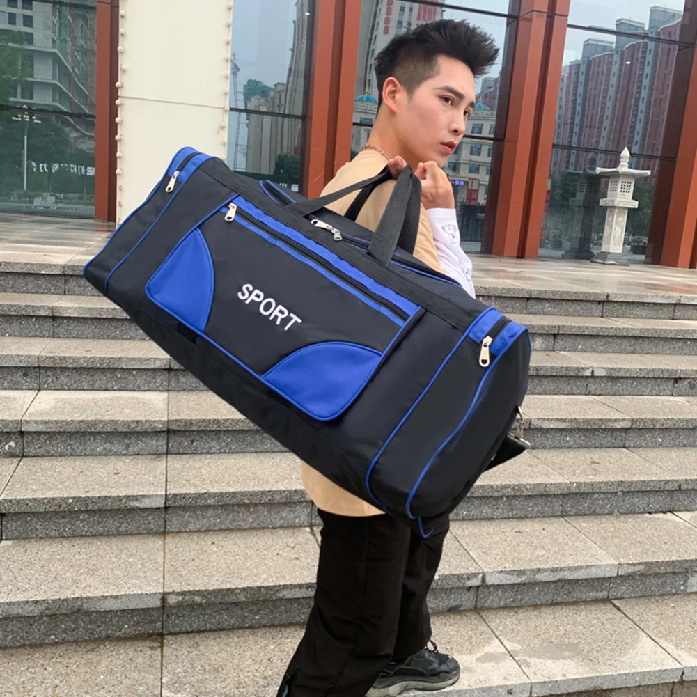 

Oxford Fitness Bag Large Capacity Fitness Training Bag Wear-resistant Adjustable Shoulder Strap with Zipper for Outdoor Football