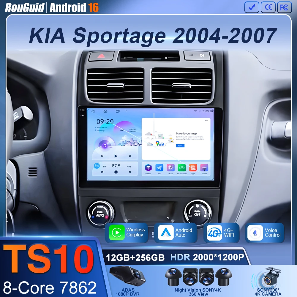 

Android 16 Car Radio For KIA Sportage 2004-2007 Navigation GPS Multimedia wireless Carplay dvd auto radio Video Player Stereo