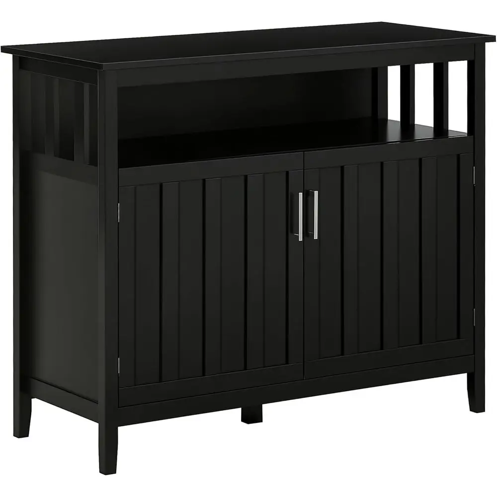 

Sideboard Buet Cabinet, Coee Bar Cabinet with 2 Doand Adjustable Shelves, ole Table or Kitchen Entryway Living Room, Black