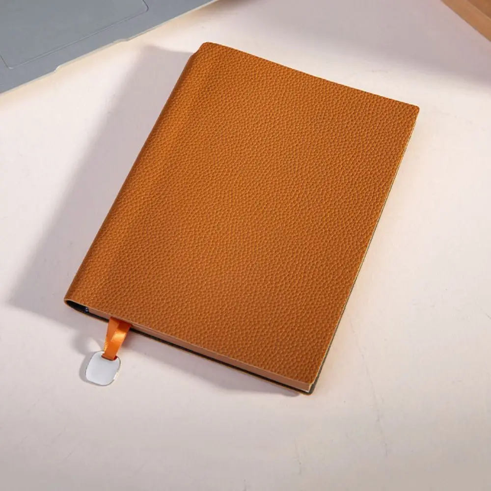 Simple Design PU Leather Cover A5 Leather Notebook Thickened Paper 100 Sheets To Do List Pen Slot Diary Book Office Supplies