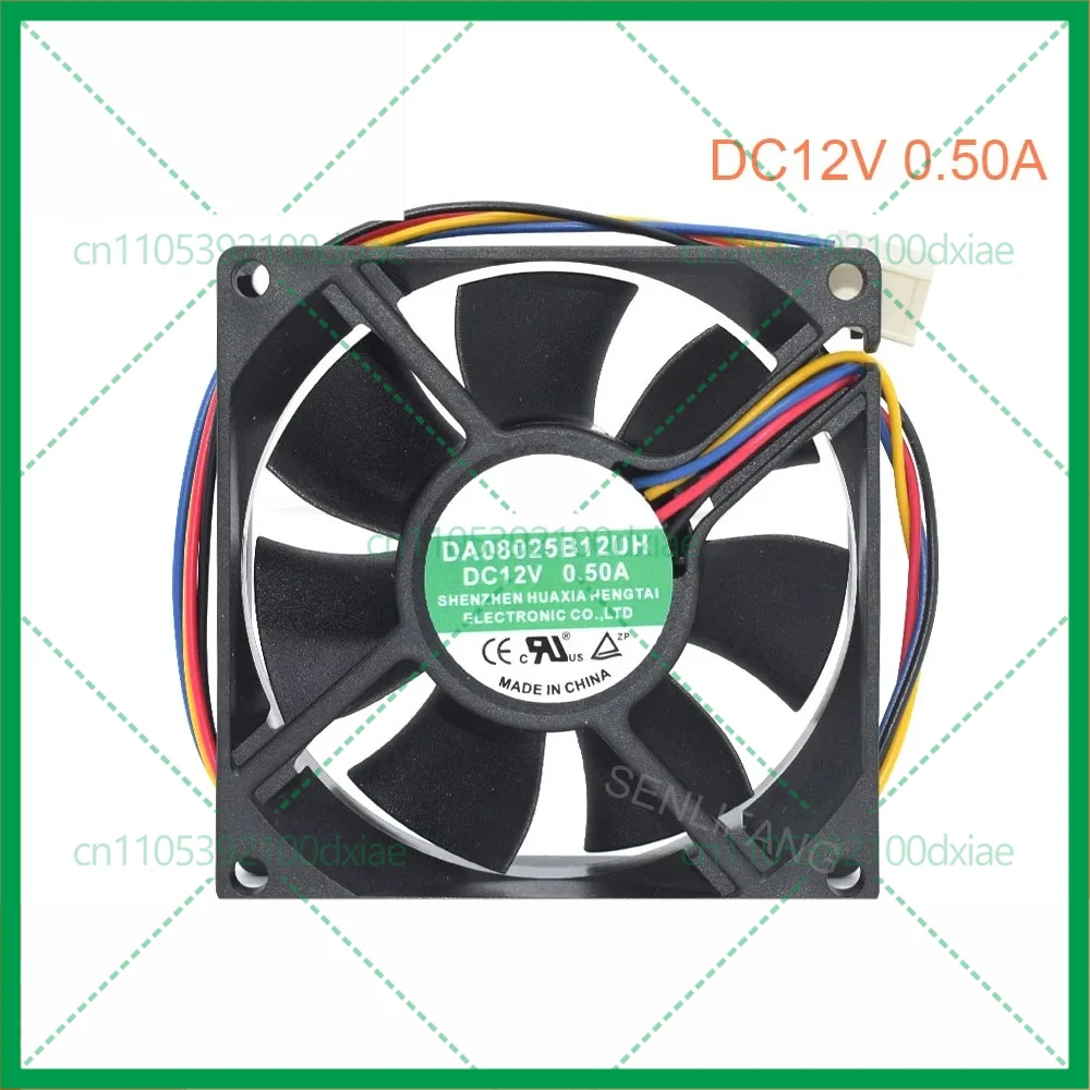 3 stks Nieuwe 8 CM Fan DA08025B12UH 80*80*25 MM Vierkante Koeler DC12V 0.50A 4 Lijnen Inverter Power Cooling