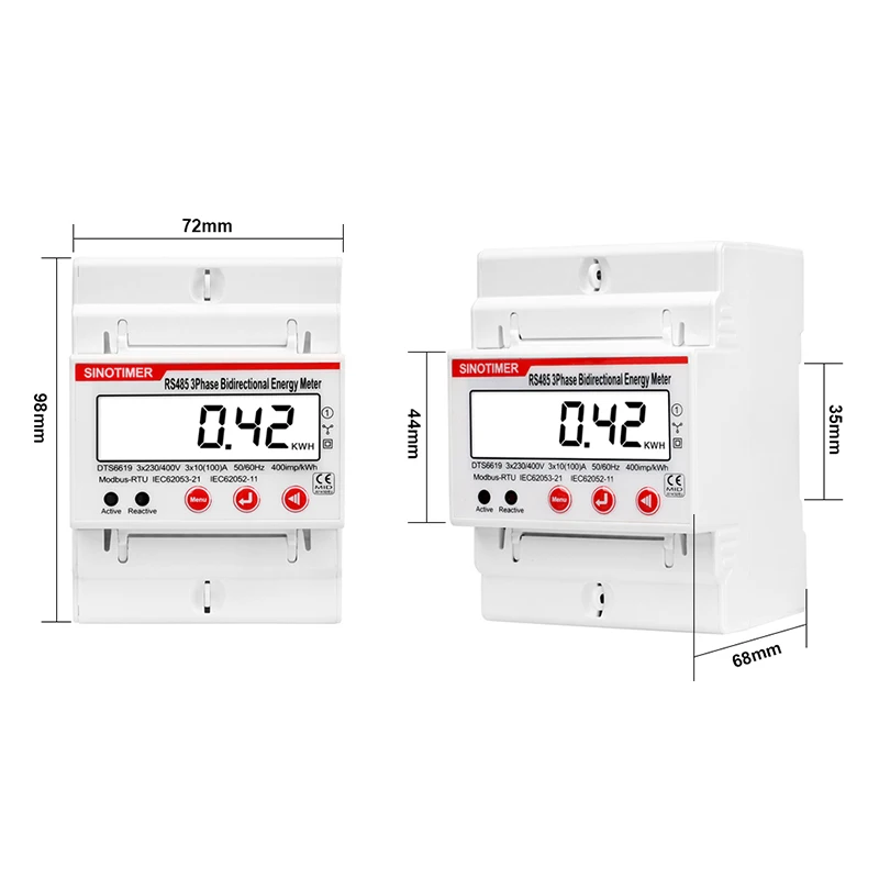 RS485 Dgital dwukierunkowy watomierz 100A 380V AC trójfazowy fotowoprzewodnikowy licznik energii kWh moc napięcie prądu Instrument