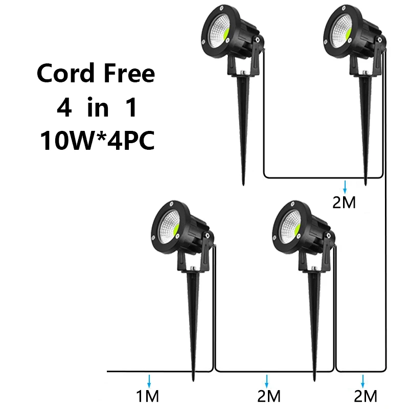 

8-In-1 6-In-1 Garden Decorative Lawn Light Connect The Cable Combination10W Ip65 Waterproof Garden Spot Light Ac220 110V Dc12V