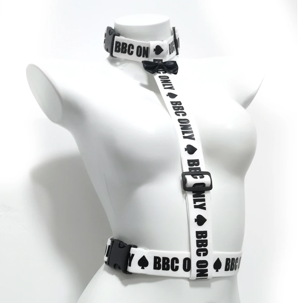 BBC ONLY Adjustable Elastic Band Harness The Trans Pride Petplay  Optional Collar and Leash Leg Bdsm Bondage Strap On