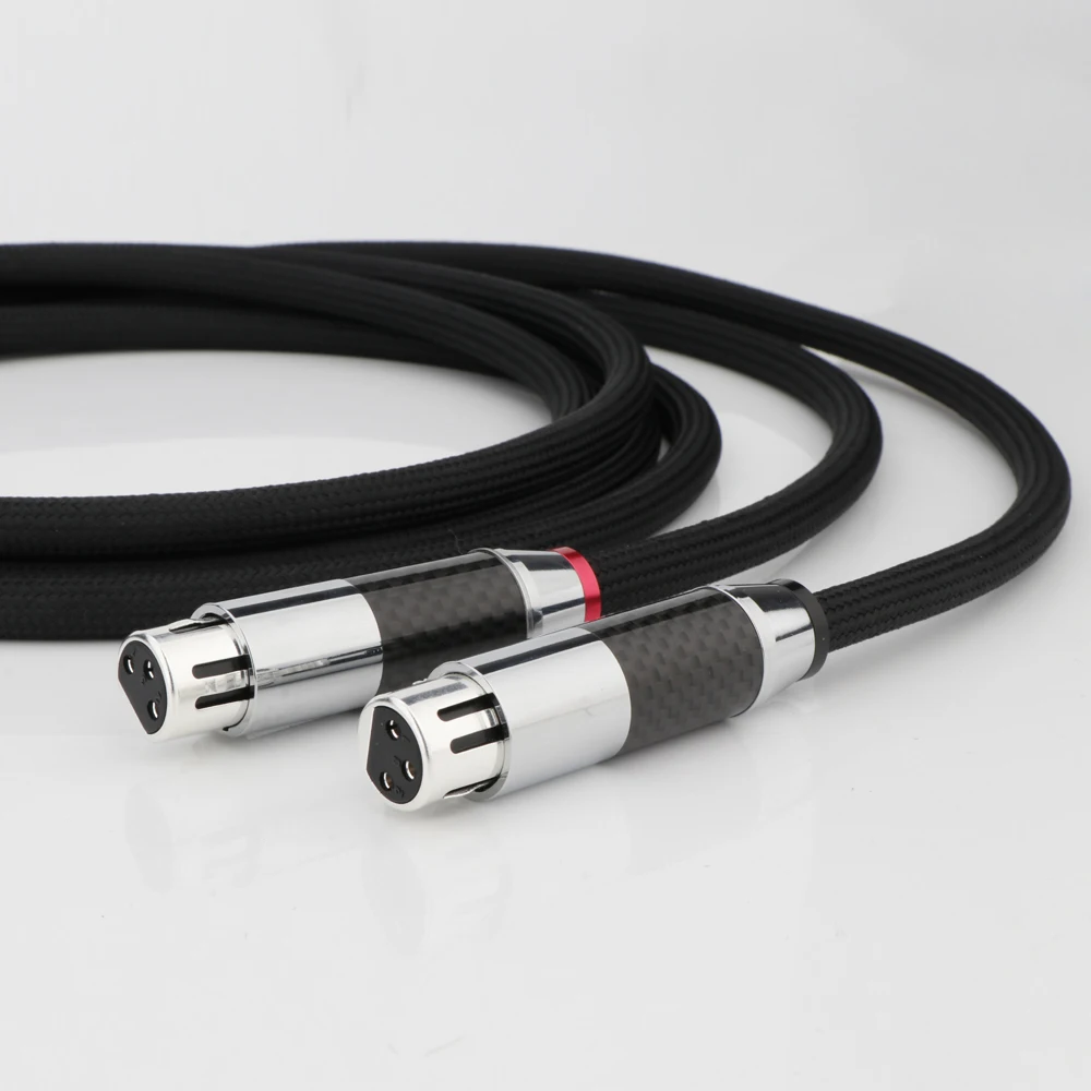 Prefair X404 Audiophile kelas atas 99.998% OFC kabel XLR berlapis perak dengan colokan XR1801 berlapis Rhodium