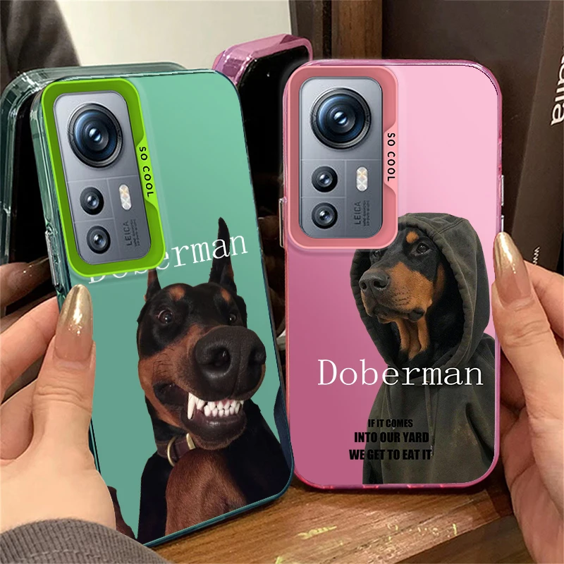 Aloof Doberman Pinscher For Redmi K60 12 10X 9T 9C 8 A1 A2 Plus 4G Fashion Colorful Silver Phone Case