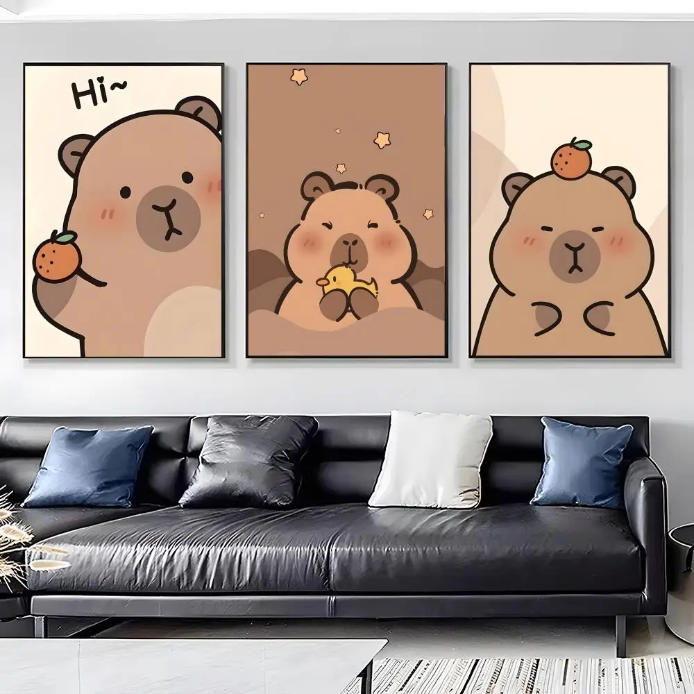 Capybara Cute Animal Poster Modern Decorative Wall Mural Sticker for Living Room – Home Art Decoration Poster