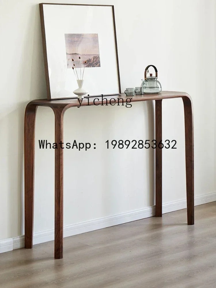LYY North America Black Walnut Wooden Hallway Table Length a Long Narrow Table Chinese Altar Extremely Narrow Bar Table