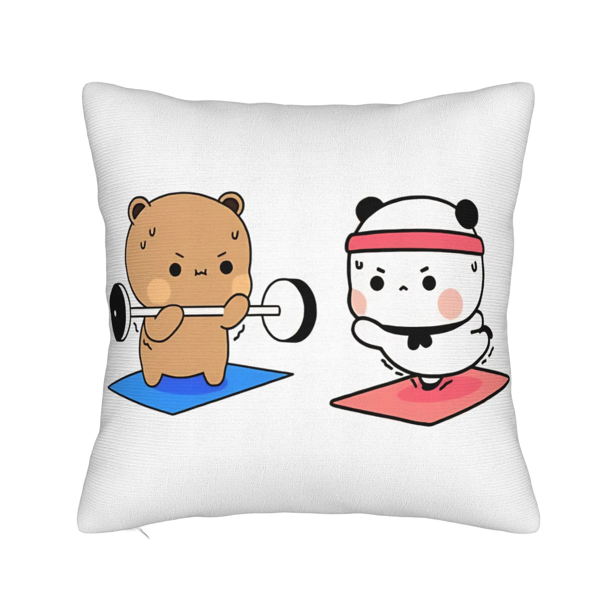 Bubu Dudu In Love Couple Sport Workout Lovers Pillow Cover Pillow Case For Office Car Home Decor Comfy Pillowcases Birthday Gift