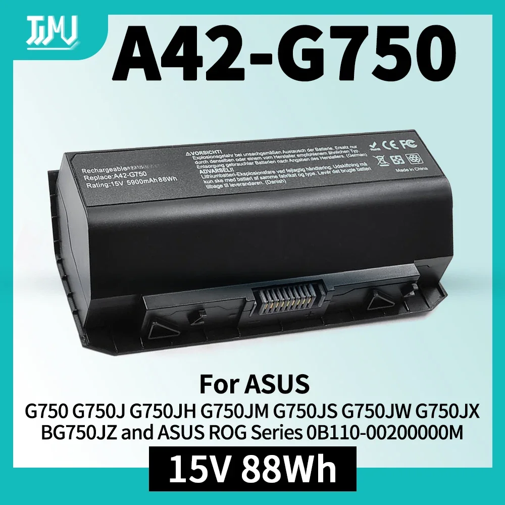 

A42-G750 Laptop Battery for ASUS G750 G750J G750JH G750JM G750JS G750JW G750JX BG750JZ and ASUS ROG Series 0B110-00200000M