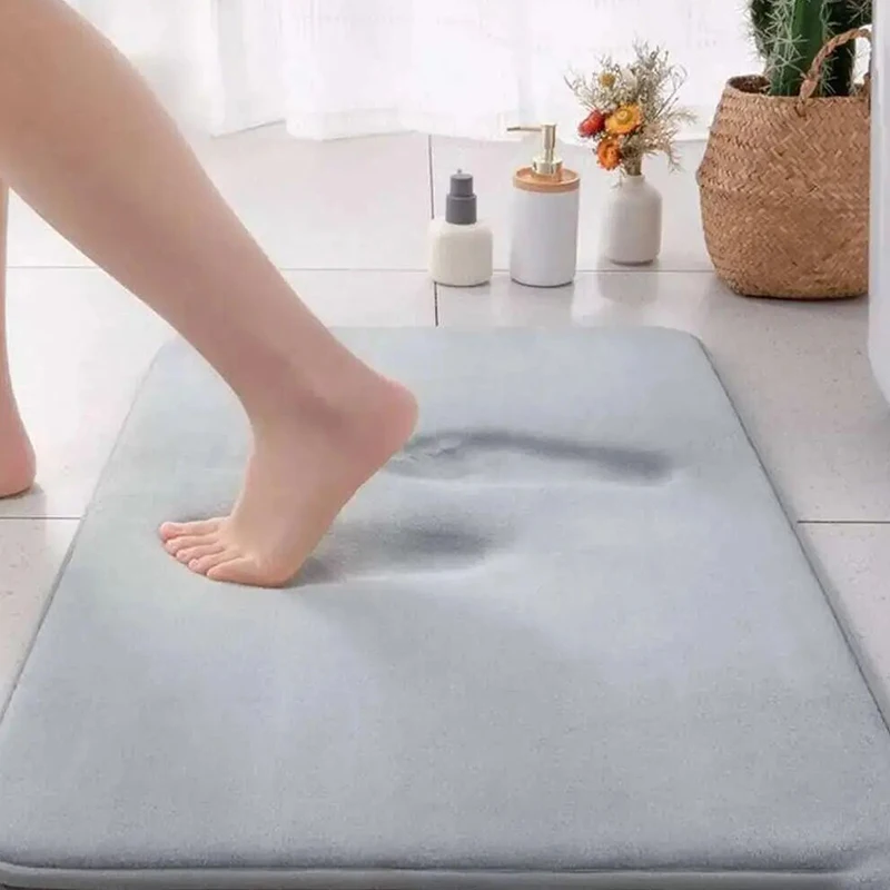 1pc-Bathroom Rug Thickened, Non-Slip Soft Plush Absorbent Floor Mat, Ideal For Living Room Bedroom Floor, Shower, Tub