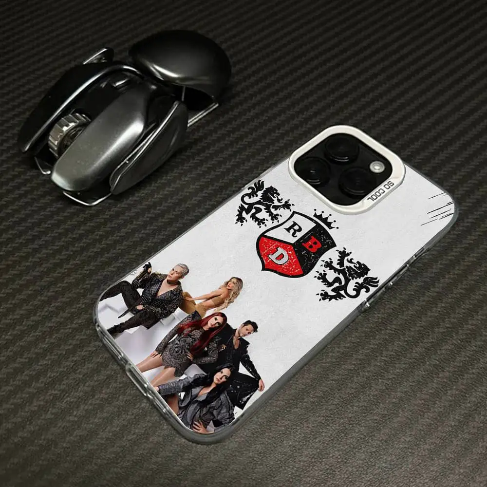 R-RBD R-Rebeld funda de teléfono para IPhone 17 16 15 14 13 12 11 Pro Max Plus Color a prueba de golpes cubierta trasera plateada