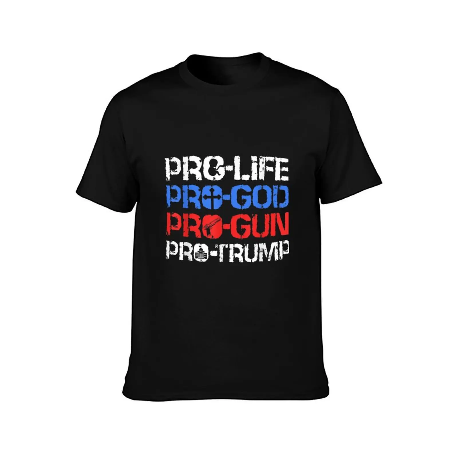 Pro-Life Pro-God Pro-Gun Pro-Trump T-Shirt designer shirts sports fans oversized Aesthetic clothing t shirt for men