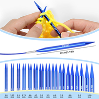 Blue Knitting Circular Needles Set Interchangeable Knitting Needles Set DIY Yarn Weave Sewing  Tools Accessories Knitters Gift