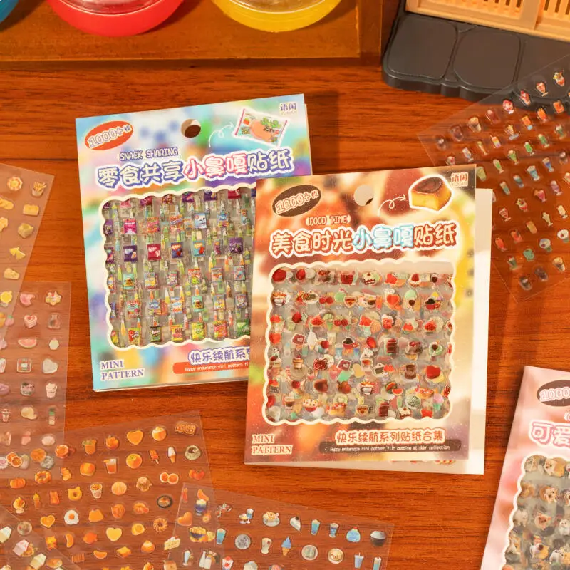 Card Lover18 Uds. [Serie feliz] Material PET Mini patrones pegatinas lindas múltiples temas álbum de recortes diario pegatinas de papelería