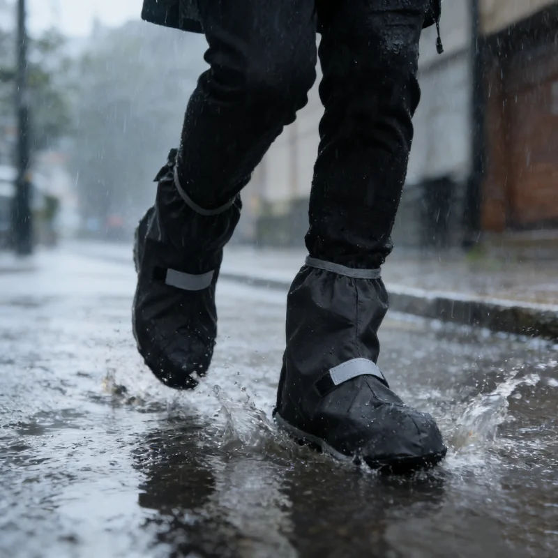 Wasserdichter Oxford-Schuhüberzug für regnerische und schneereiche Tage, zum Wandern, Angeln, als Überschuhe für Motorrad, Radfahren, regenfest, wiederverwendbar, Schutz für Stiefel und Schuhe – Detail 15