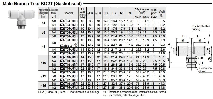 One-touch Fittings Male Branch Tee KQ2T KQ2T04 KQ2T06 KQ2T08 KQ2T04/06/08-U01A/U02A/U03A/U01/U02/U03