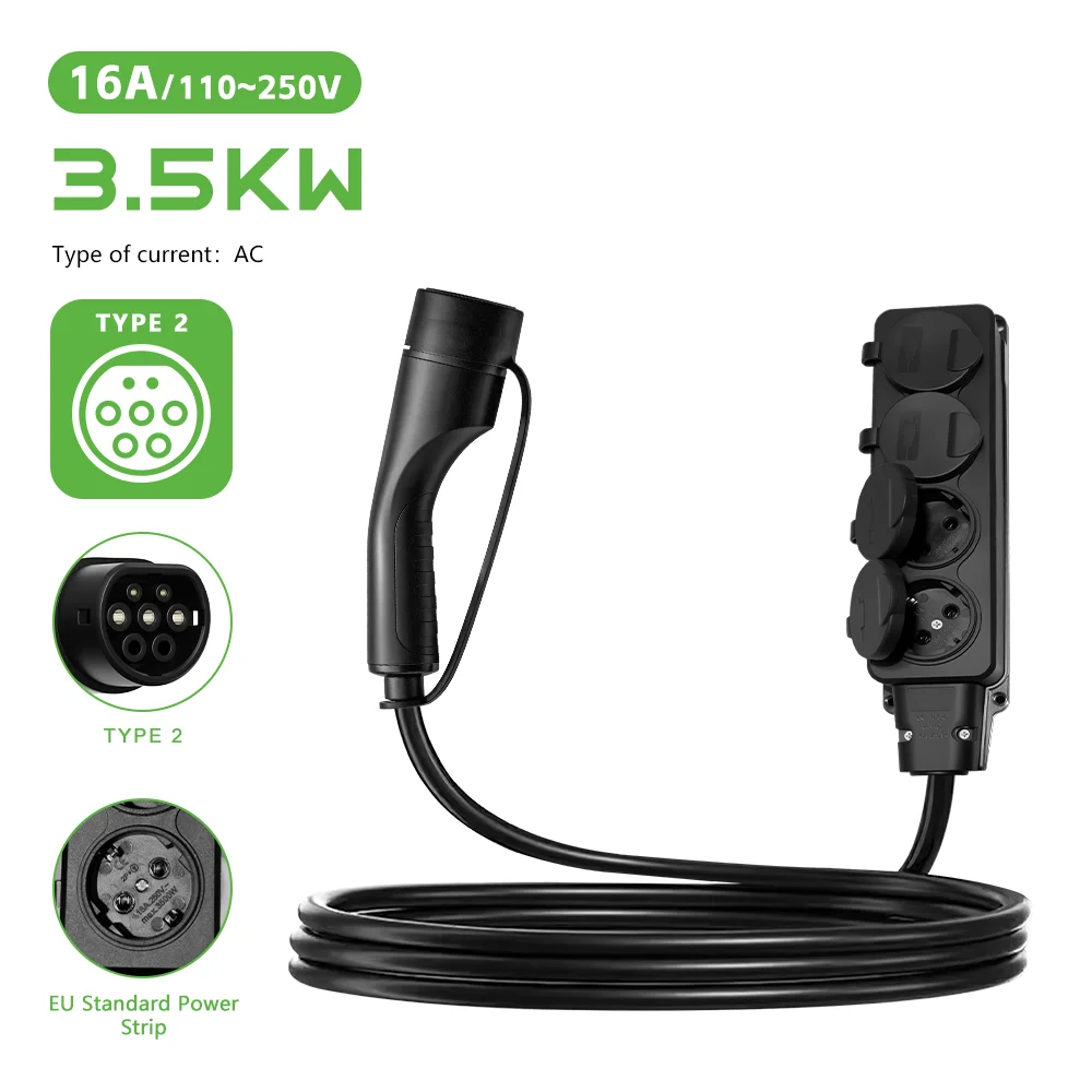 Electric Car Charging V2L EV Discharger Electric Car 16A 220V Vehicle to Load Adapter Type2