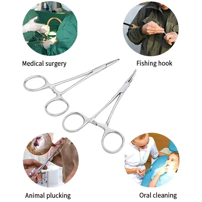 Haemostatic Forceps Clip Scissors Hemostat Artery Surgical Cupping Clamps Fishing Scissors Pet Feather Picking Clips image 5