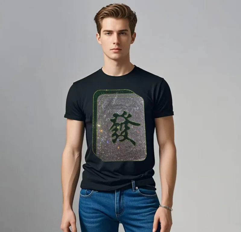 2025 Diamond Plein ali marca verano hombres Tops masculino marca de dibujos animados Casual moda diamantes de imitación camiseta